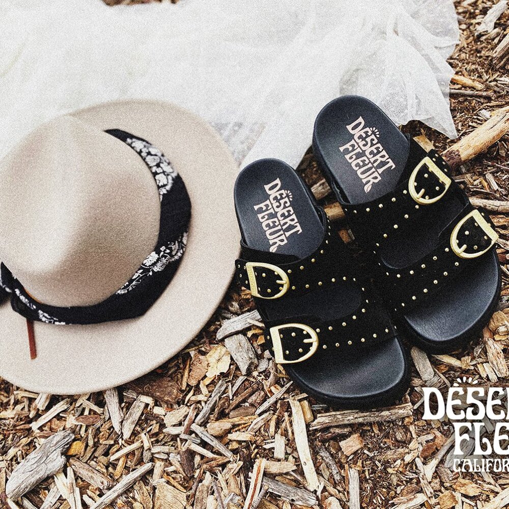 Girasol platform black sandal